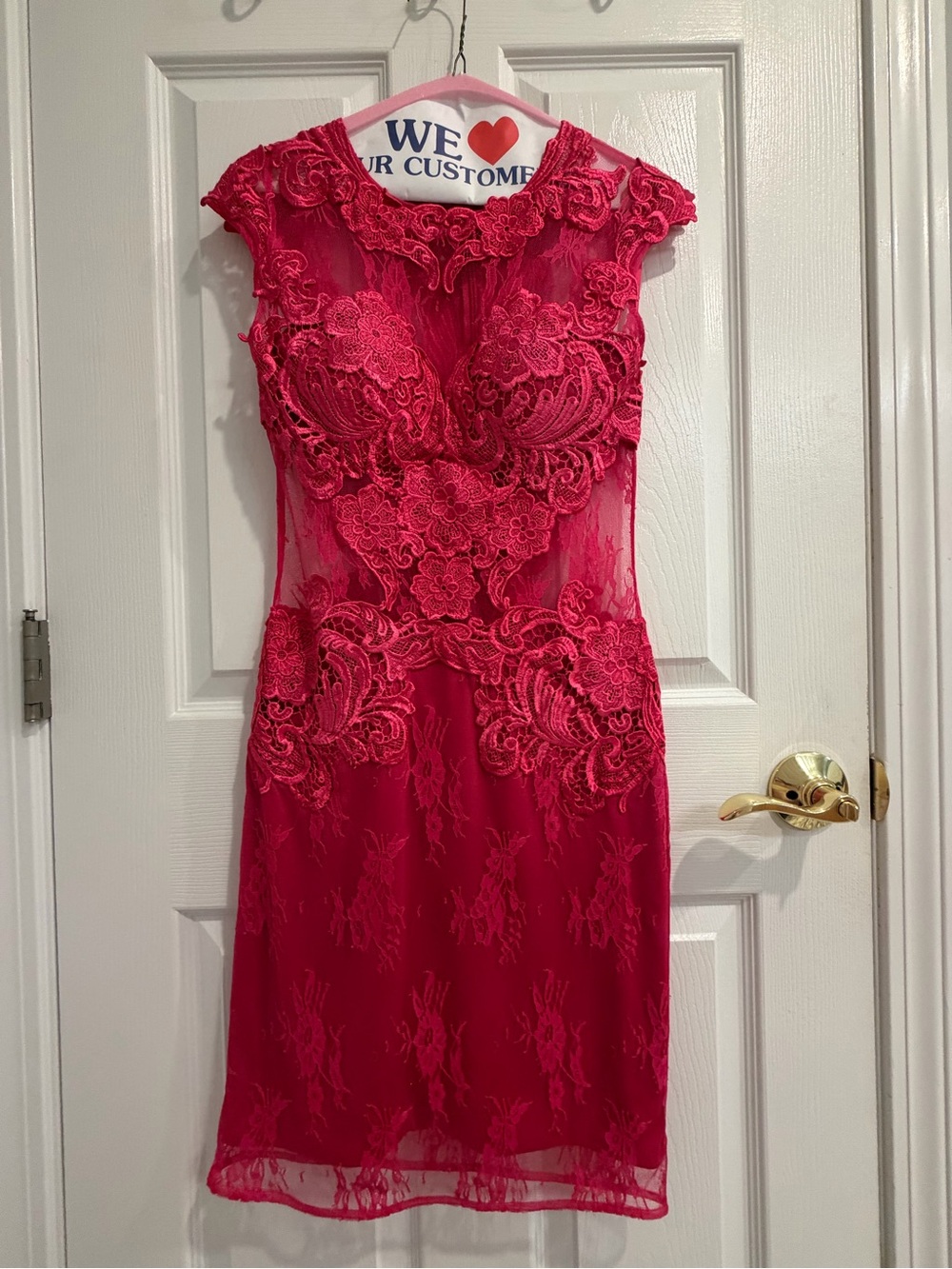 Forever Unique Fuchsia Lace Midi Dress